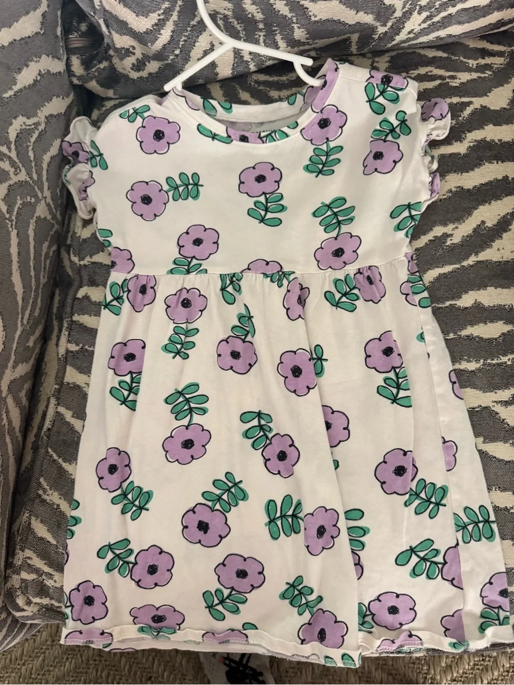 4T Old Navy, white and purple flower cotton dress